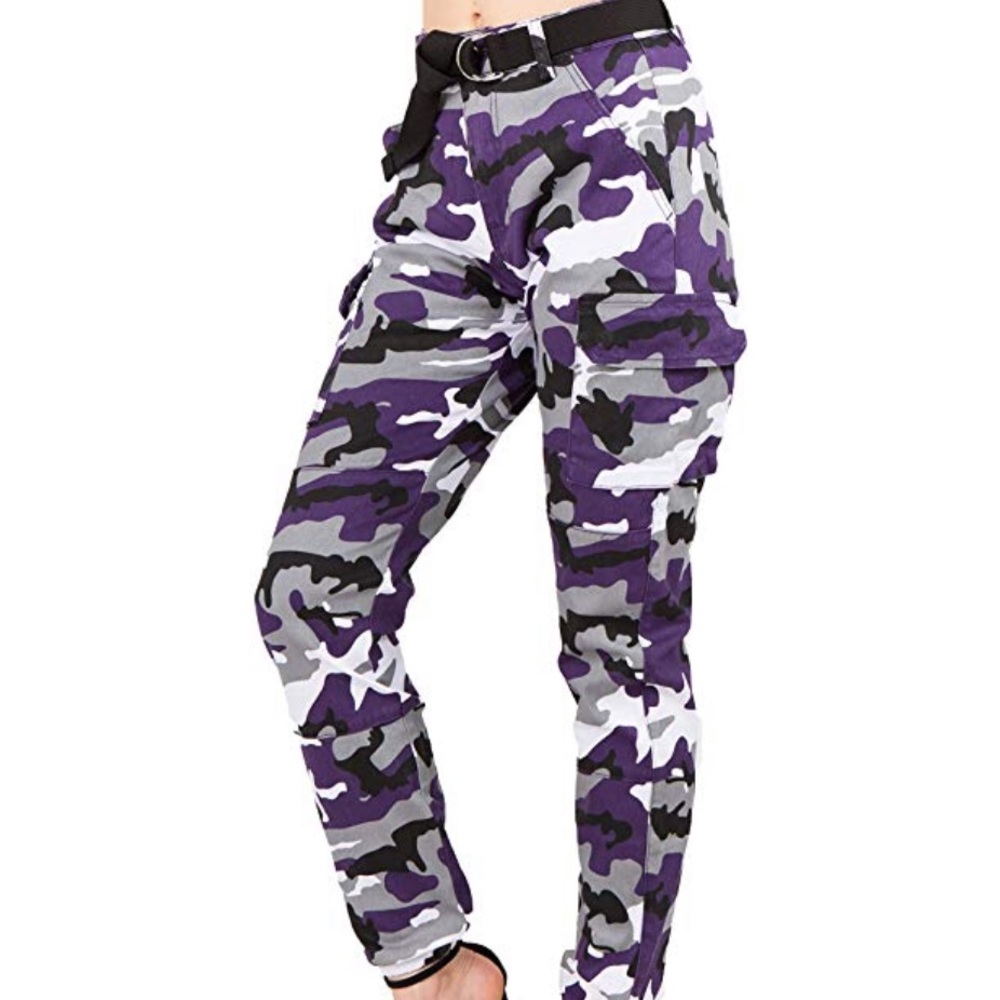Purple Camo Cargo Joggers